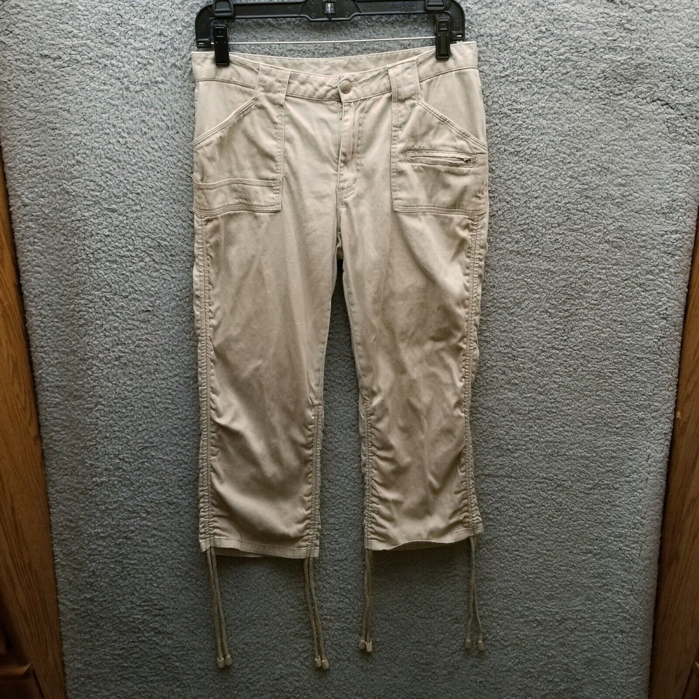 Bugle Boy Women's 9 Flap Convertable Beige Capri Pants 30.25" 21" 8.25"